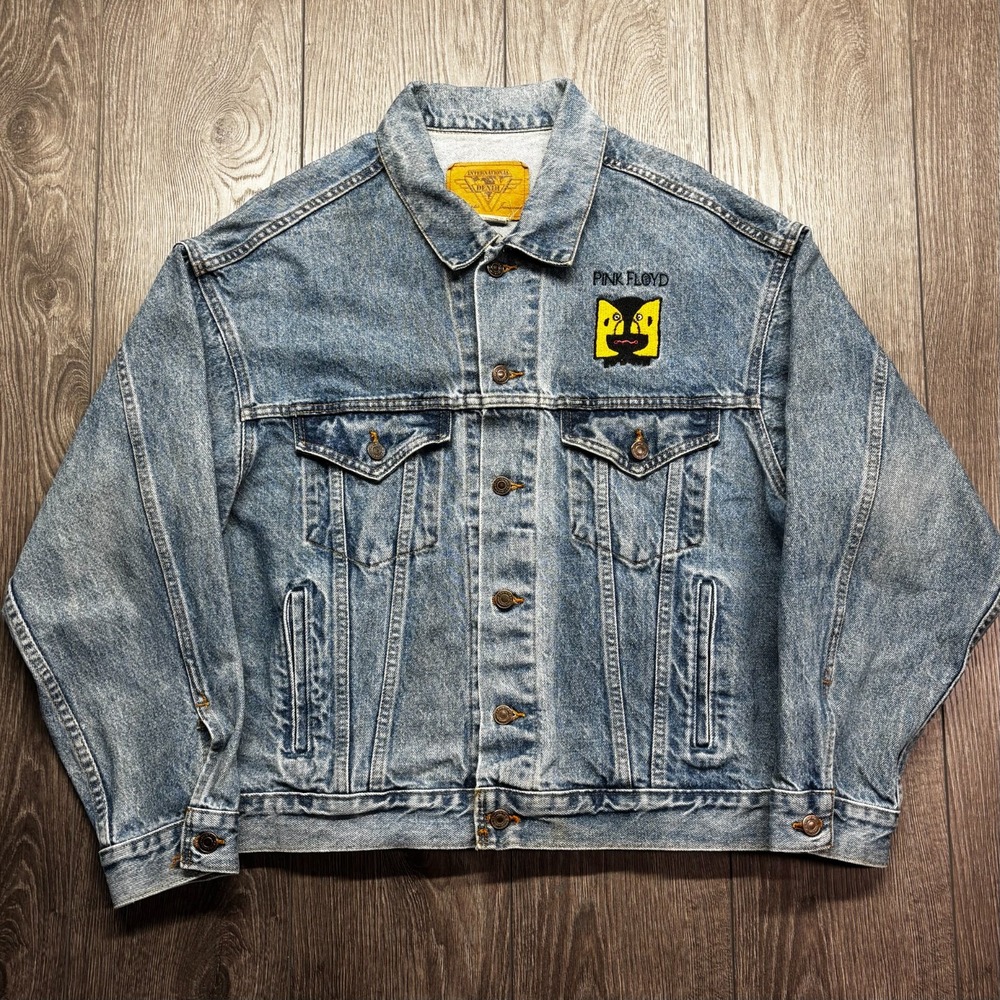 Vintage Pink Floyd Division Bell Tour Denim Jacket XL 1992 Brockum International
